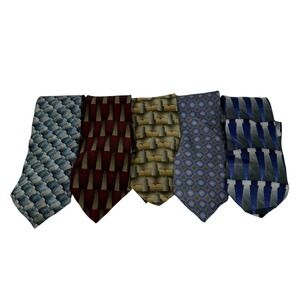 Grateful Dead Neckties Tie Mens Multicolor Silk Geometric Abstract Lot‎ of 5